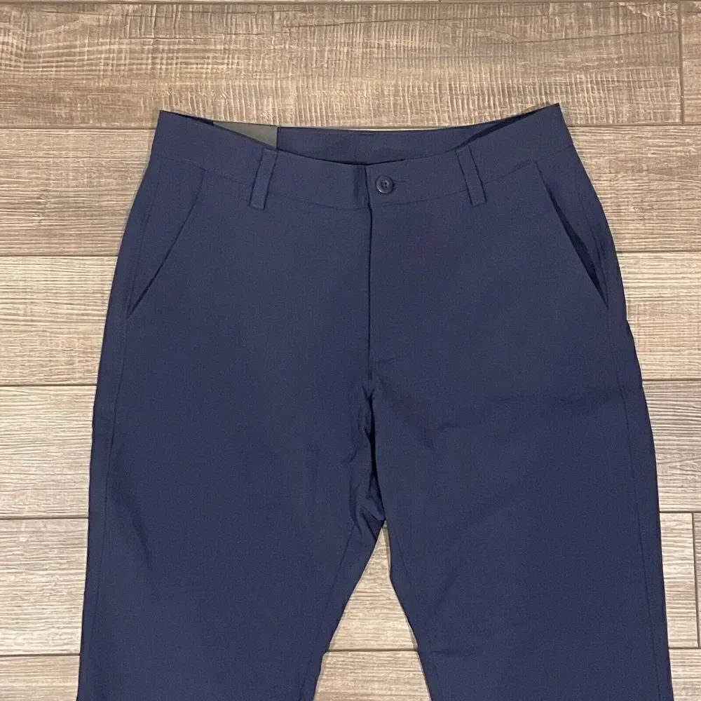 Under Armour Mens Tech Flat Front Performance Golf StraightPants Navy Blue 32x30